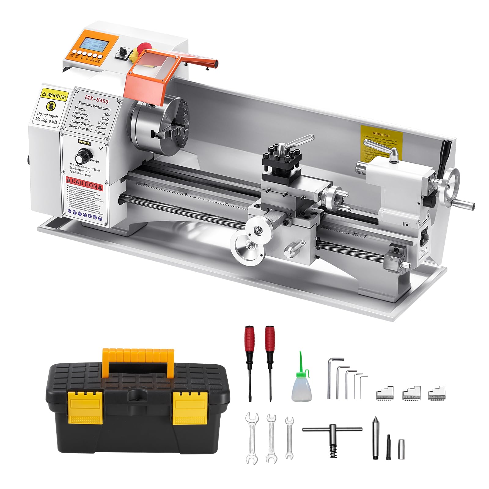 Amazon.com: VEVOR Metal Lathe Machine, 8.7 x 18 in, Precision